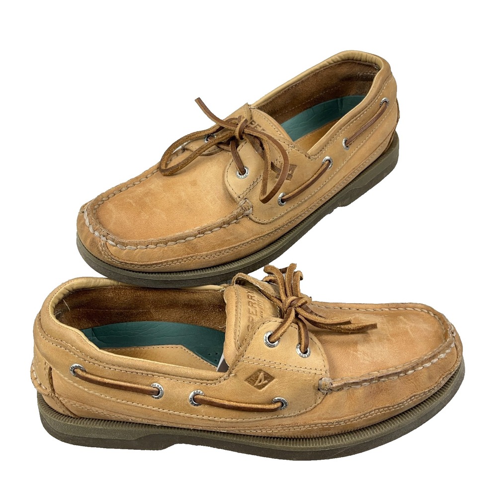 Sperry Mako 2 Eye Canoe Moc Shoes Mens 10.5 M Boat Slip On 0764043 Leather Tan